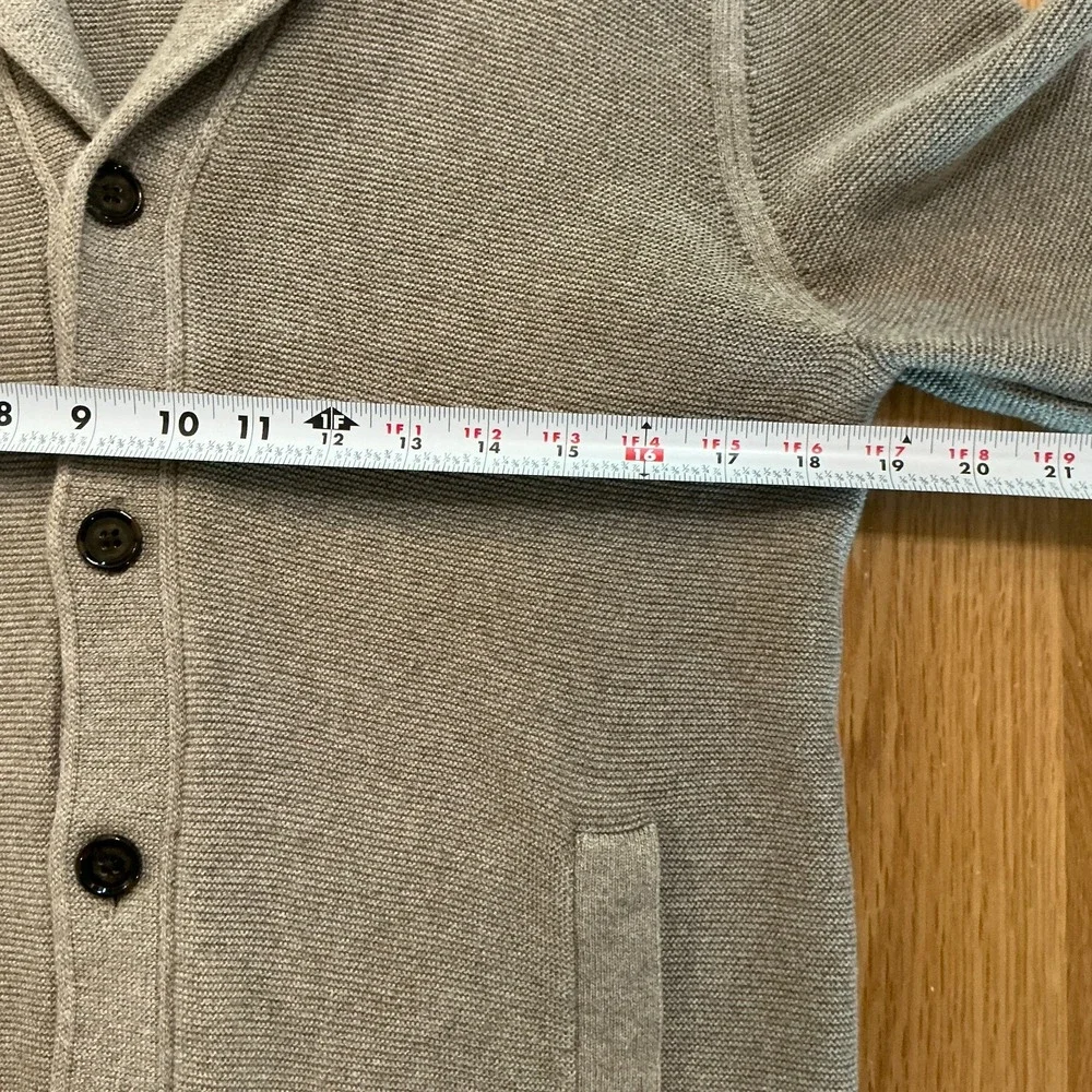 Banana Republic Shawl Collar Cardigan Sweater Mens M Beige 100% Supima Cotton